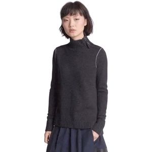 Vince Cashmere Wool Blend Zip Neck Grey Sweater Size XS